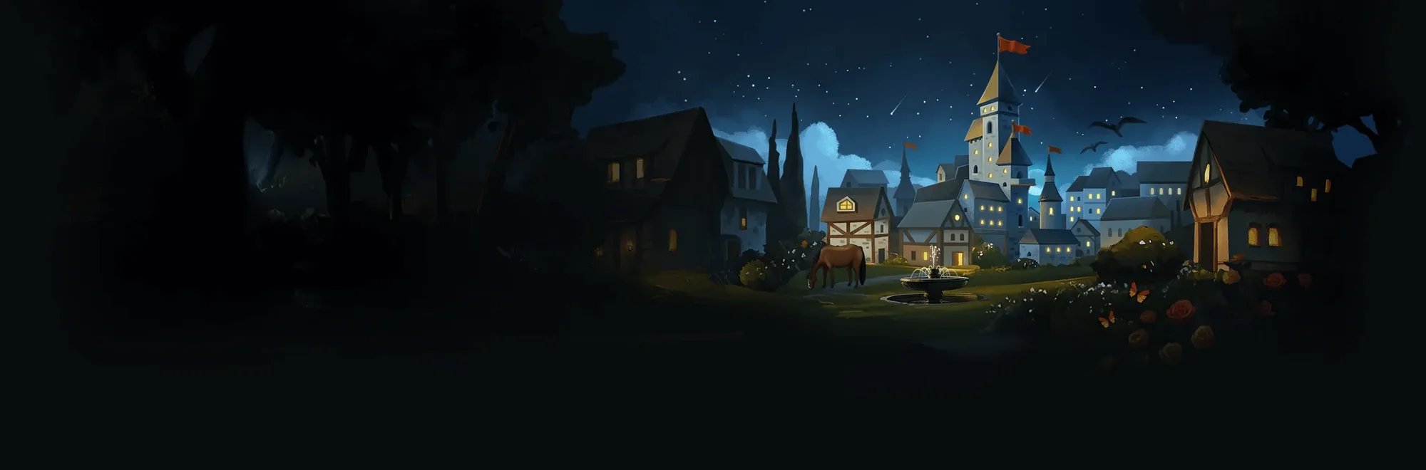 Kingdom Casino bonus welcome banner with castle town